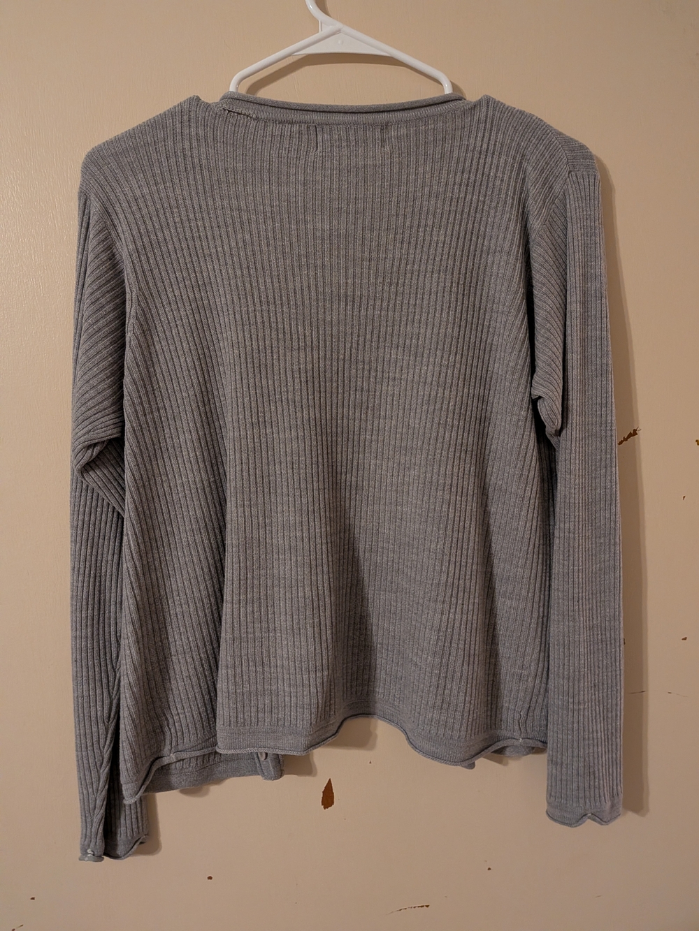 Christina Light Gray Ribbed Open-Front Cardigan - Picture 3 of 3